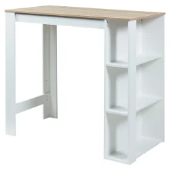 Table de Bar Danderyd 3 Étagères 120x60x106 cm Effet Chêne Blanc en.casa