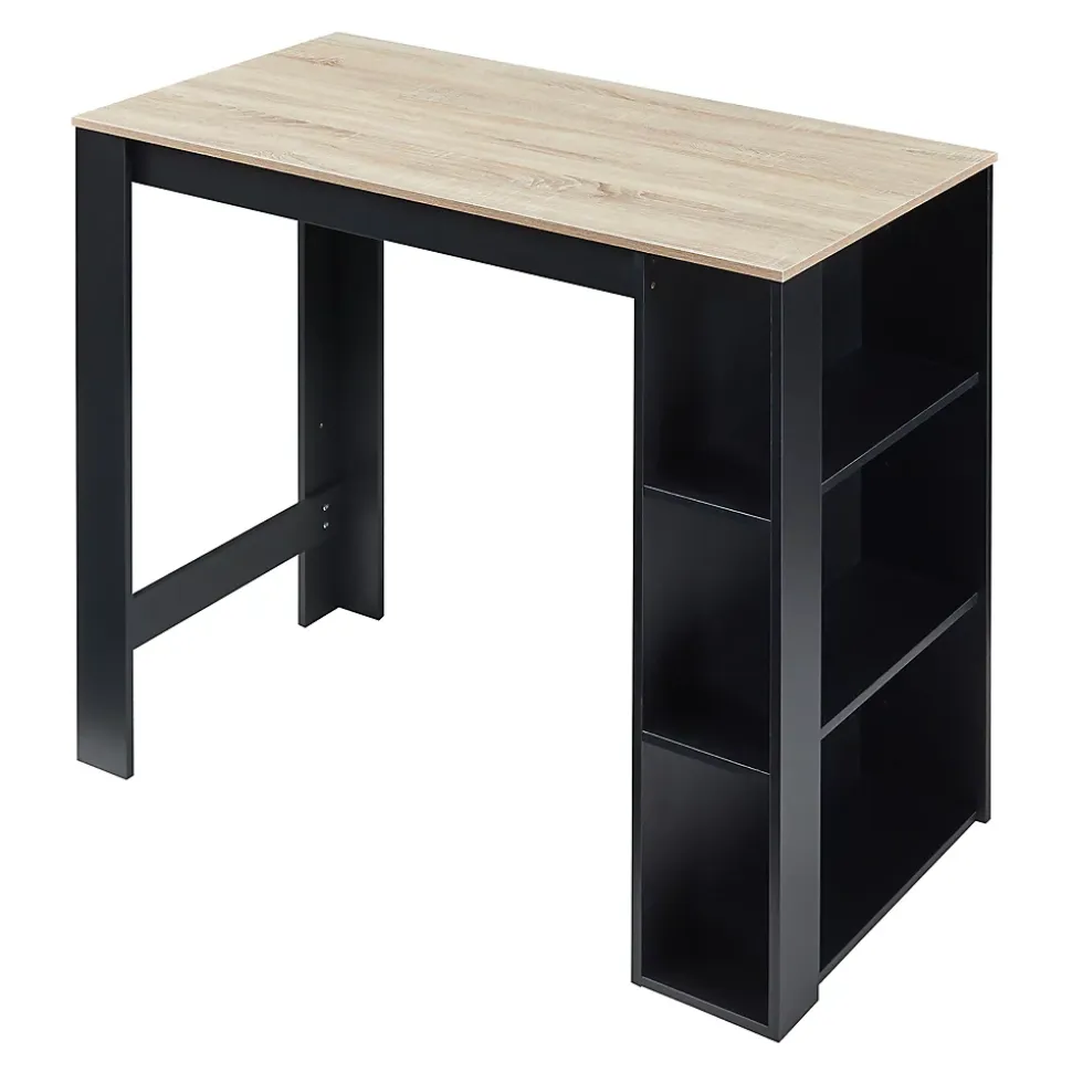 Table de Bar Danderyd 3 Étagères 120x60x106 cm Effet Chêne Noir en.casa