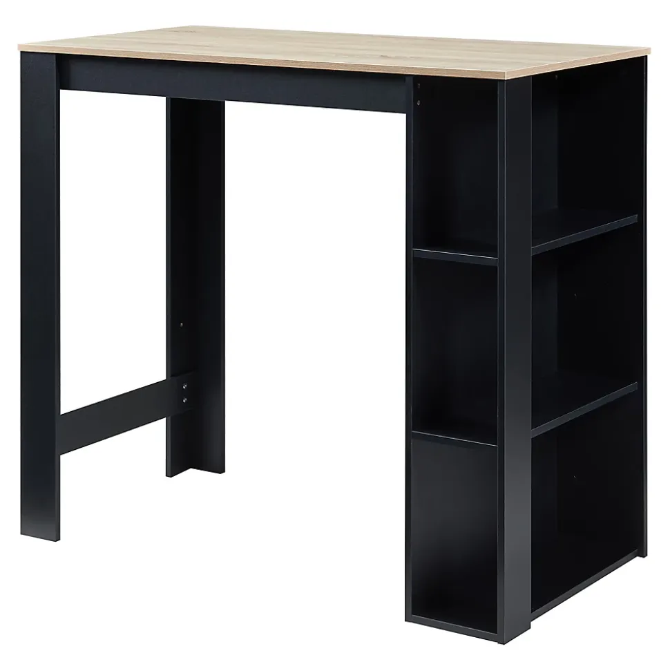 Table de Bar Danderyd 3 Étagères 120x60x106 cm Effet Chêne Noir en.casa