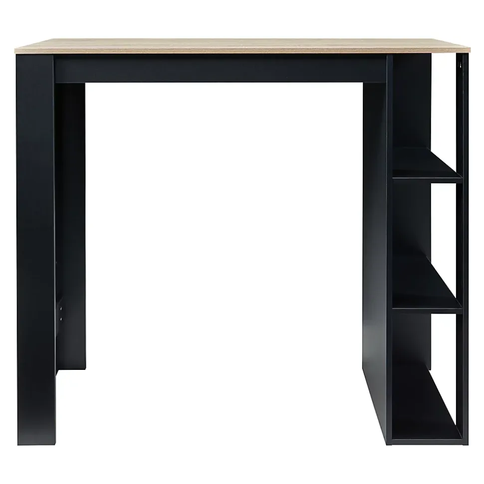 Table de Bar Danderyd 3 Étagères 120x60x106 cm Effet Chêne Noir en.casa