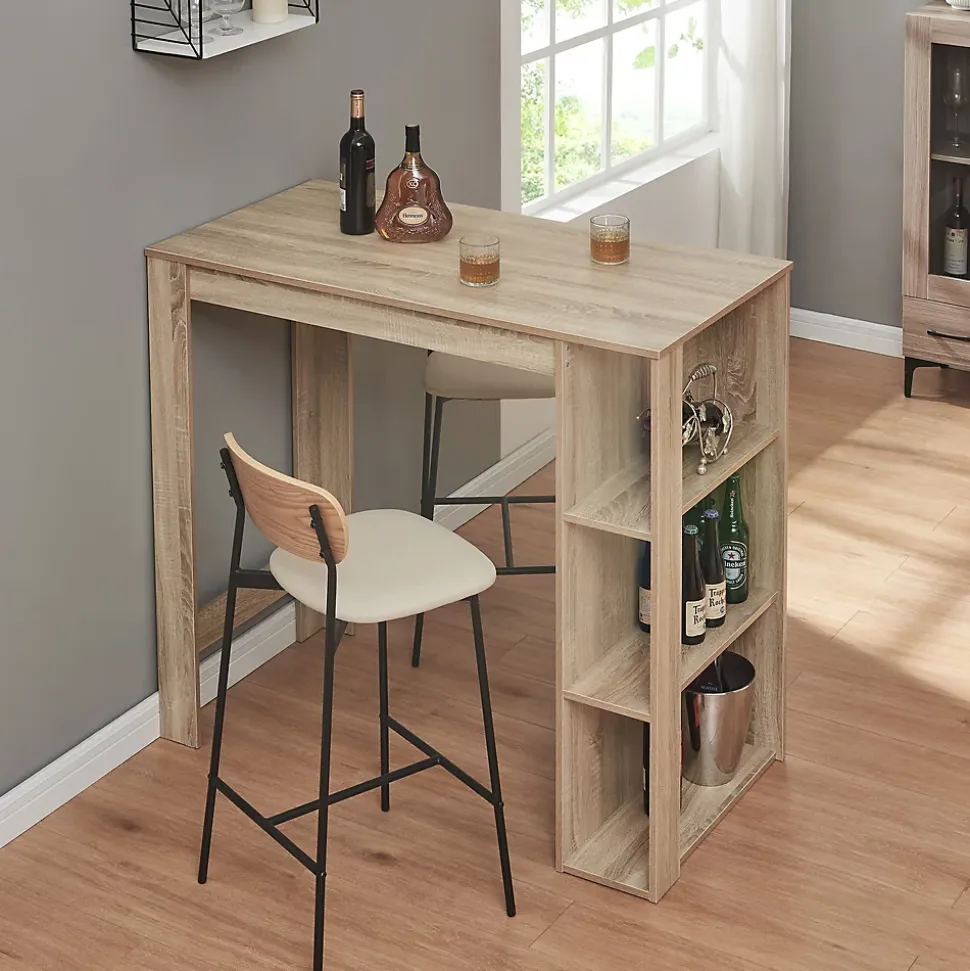 Table de Bar Danderyd 3 Étagères 120x60x106 cm Effet Chêne en.casa