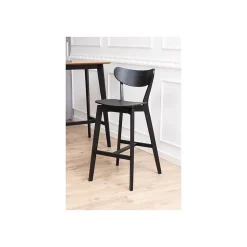Table de bar et 4 tabourets de bar scandinaves en bois - LETA