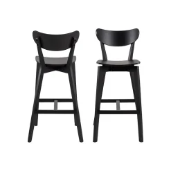 Table de bar et 4 tabourets de bar scandinaves en bois - LETA