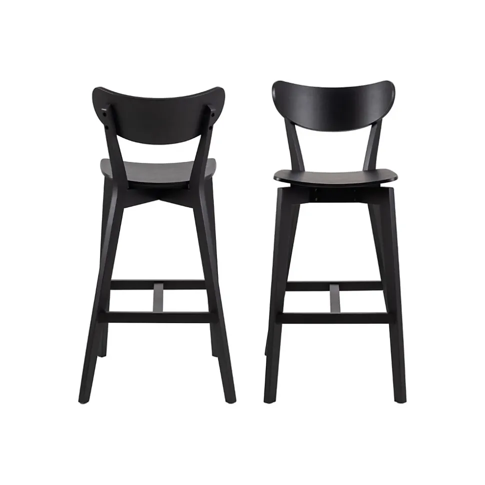 Table de bar et 4 tabourets de bar scandinaves en bois - LETA