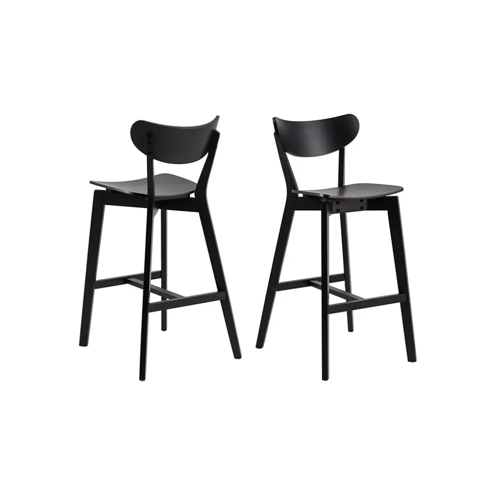 Table de bar et 4 tabourets de bar scandinaves en bois - LETA