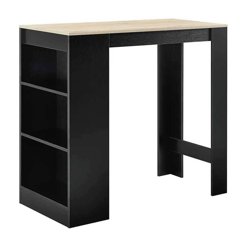 Table de Bar Kouvola 110 x 50 x 103 cm Noir Effet Chêne en.casa