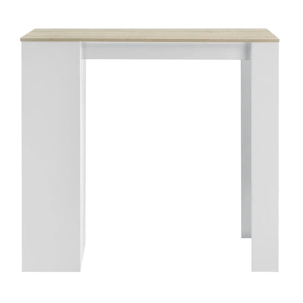 Table de Bar Kouvola 110 x 50 x 103 cm Blanc Effet Chêne en.casa