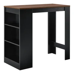 Table de Bar Kouvola 110 x 50 x 103 cm Noir Effet Noyer en.casa