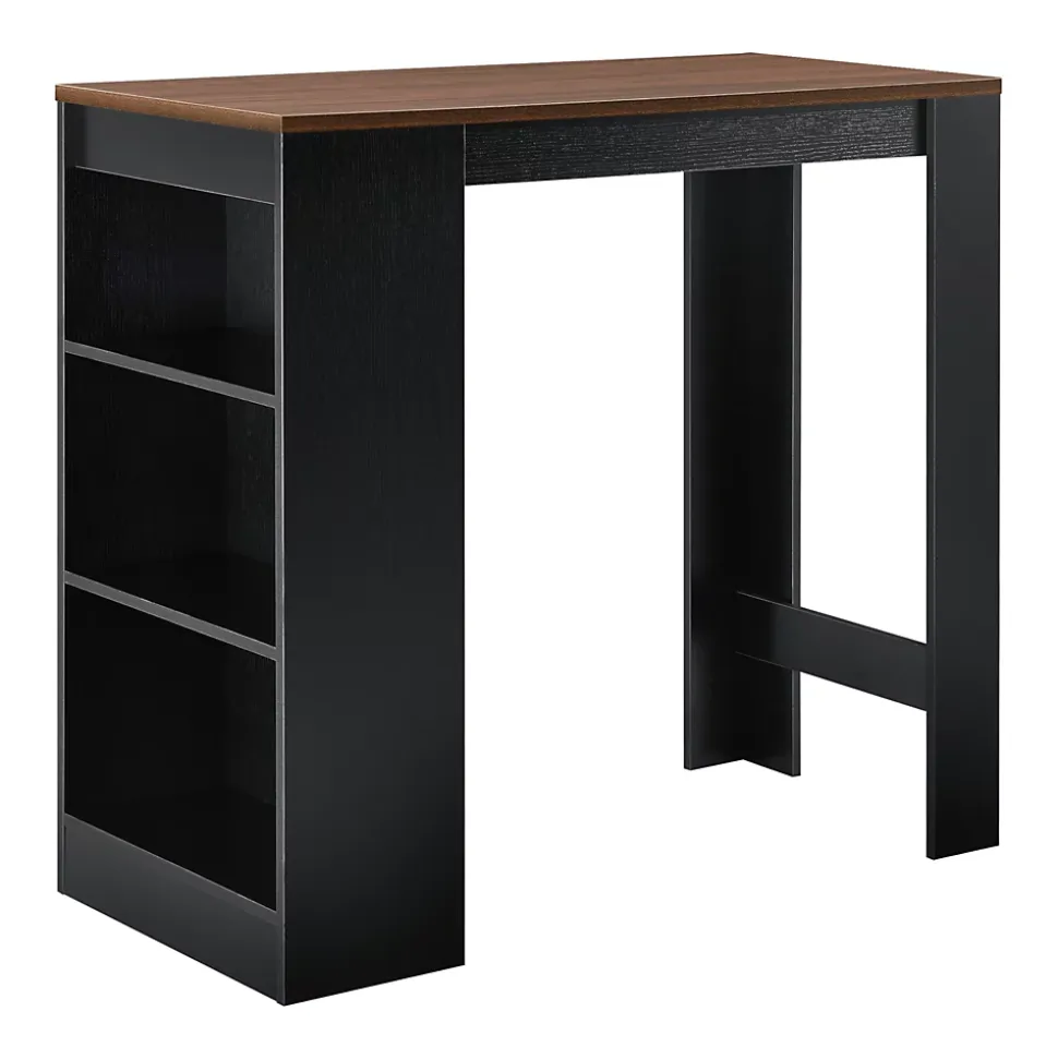Table de Bar Kouvola 110 x 50 x 103 cm Noir Effet Noyer en.casa