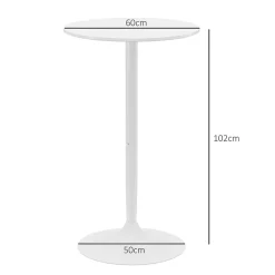 Table de bar ronde 60 cm réglable en hauteur - Blanc