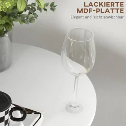 Table de bar ronde 60 cm réglable en hauteur - Blanc