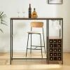 Table de bar Troondelag 120 x 40 x 105 cm noir effet noyer en.casa