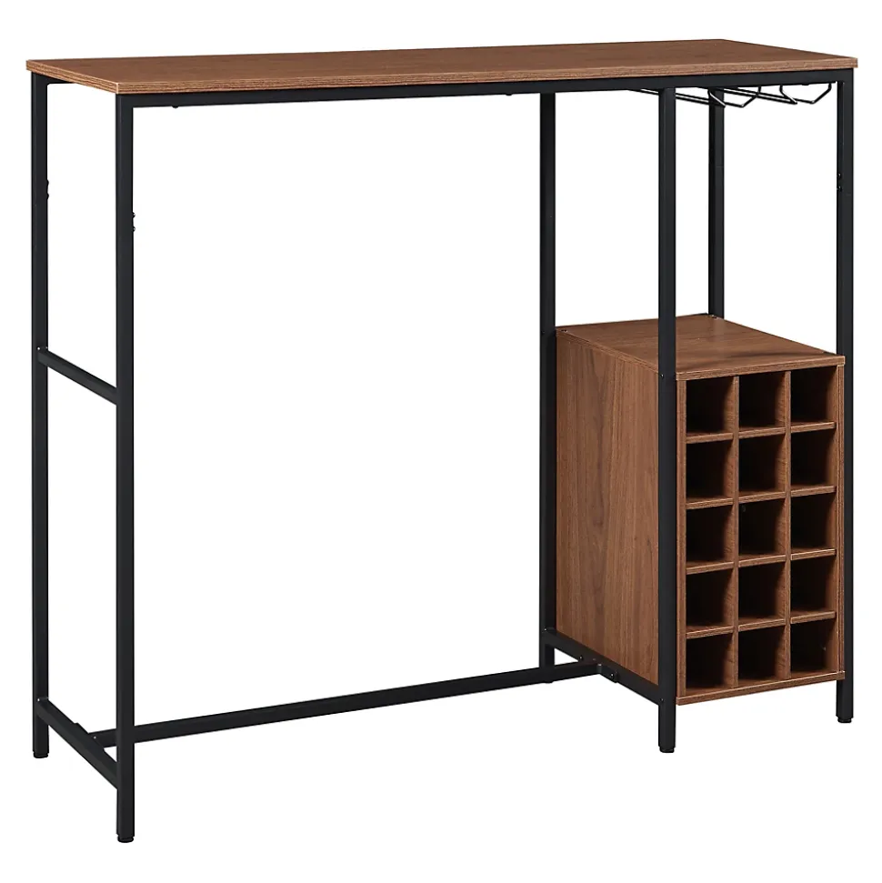 Table de bar Troondelag 120 x 40 x 105 cm noir effet noyer en.casa