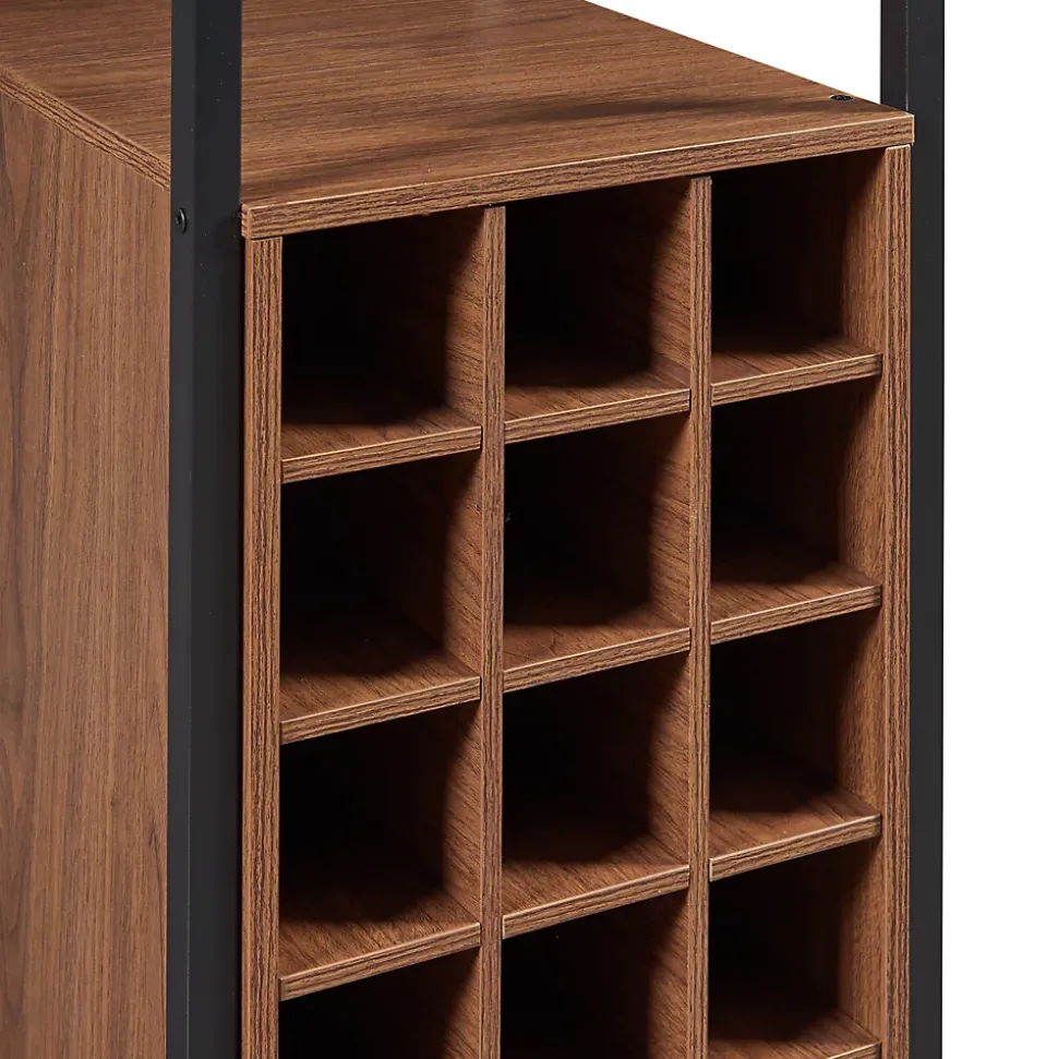 Table de bar Troondelag 120 x 40 x 105 cm noir effet noyer en.casa