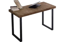 Table de bureau en bois coloris chêne américain / pieds noir - Longueur 120 x profondeur 60 x hauteur 73 cm