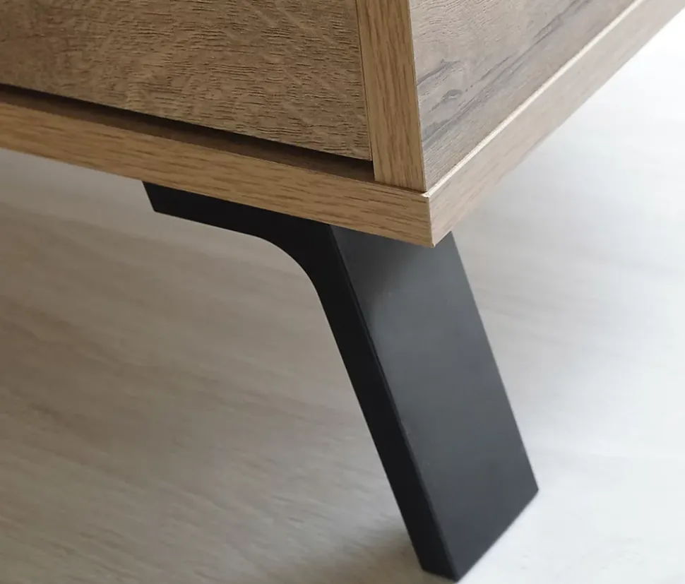 Table de chevet / Table de nuit coloris chêne doré - Hauteur 52 x Longueur 50 x Profondeur 35 cm