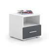 Table de chevet Emi blanc gris