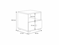 Table de chevet Emi blanc gris