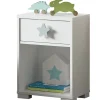 Table de chevet enfant / Table de nuit coloris blanc - Hauteur 56 x Longueur 40 x Profondeur 33 cm