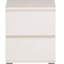 Table de chevet sur pieds 2 tiroirs blanc l. 39,8 x H. 47,6 x P. 32,8 cm Neo