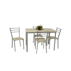 Table de cuisine et salle à manger et 4 chaises ATHENES gris et sonoma.
