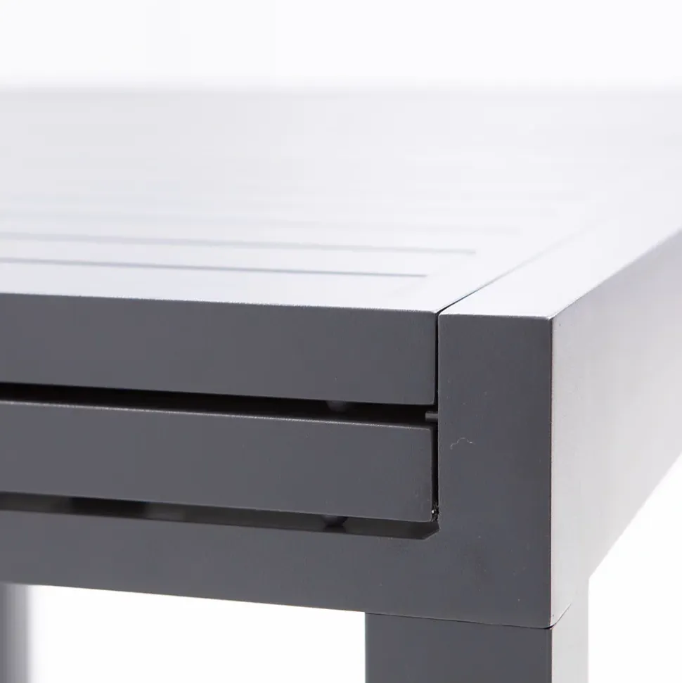 Table de jardin extensible aluminium gris anthracite L.135/270 x l.90 x H.75 cm