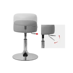 Table de maquillage avec miroir et LED coiffeuse moderne + tabouret gris clair