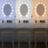 Table de maquillage coiffeuse blanc avec éclairage LED miroir et tabouret en MDF
