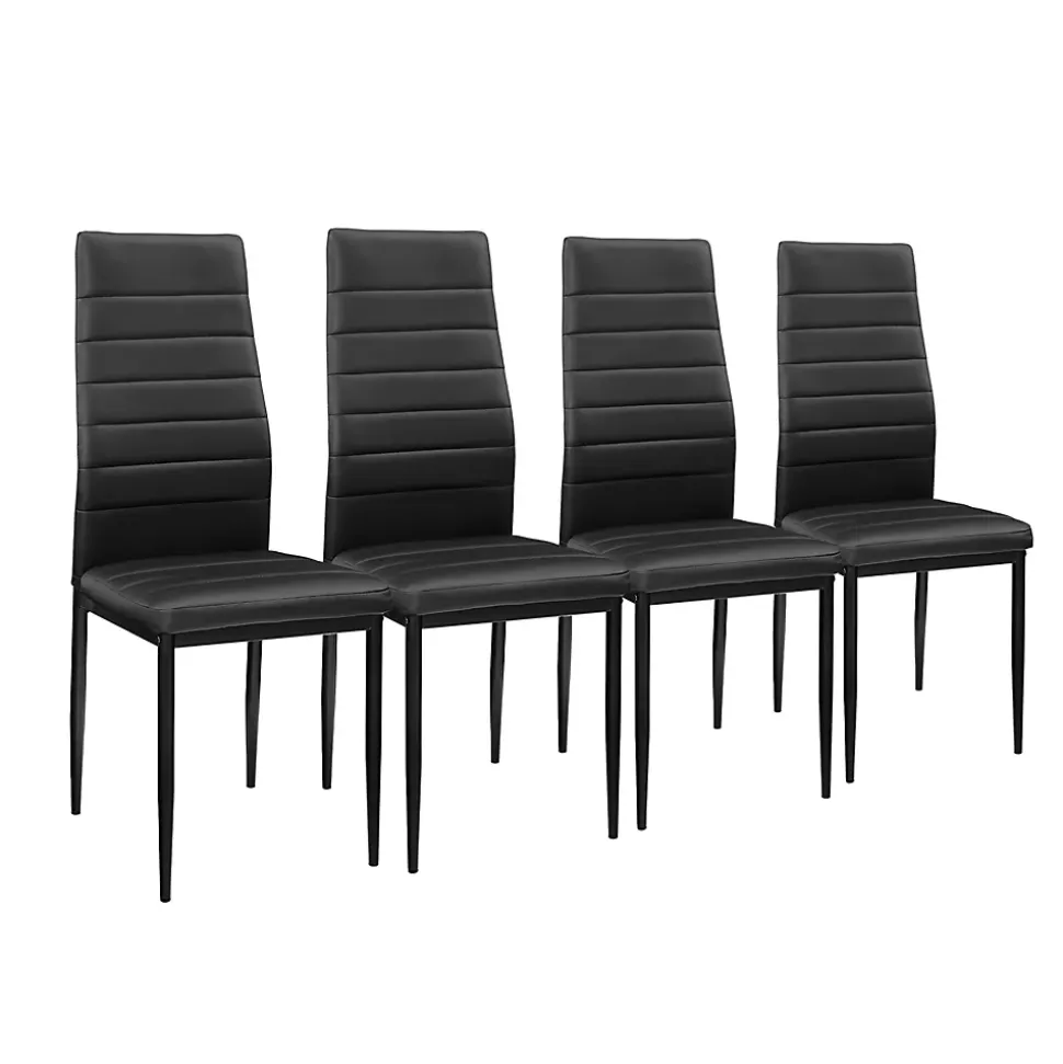 Table de salle à manger avec 4 chaises noir en.casa