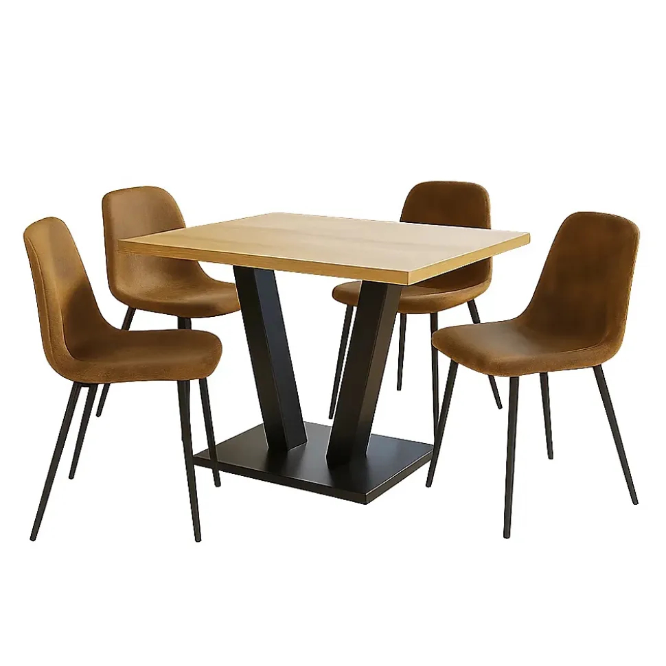 Table de salle à manger extensible effet bois 118-157cm