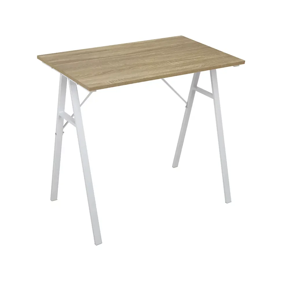 Table d'ordinateur Bureau de jeu Gaming Moderne en Acier Bois beige