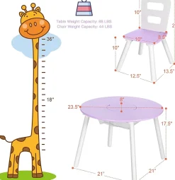 Table Enfant avec 2 Chaises Ergonomique Table Activités avec Rangement Central en Maille Pieds en Bois Violet