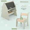 Table Enfant avec Chaise 2 en 1 Table à Dessin pour Enfant avec Rouleau de Papier et Étagère de Rangement