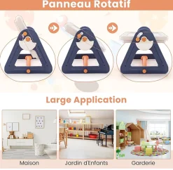 Table Enfant Réversible avec Chaise Tableau Blanc Table Activités avec 160 Blocs de Construction Effaceur à Sec Marqueurs