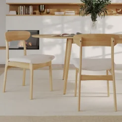 Table et chaises en bois clair 6 personnes - Eddy