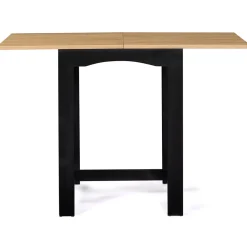 Table haute de bar extensible DONA 2 à 4 personnes noire plateau façon hêtre 60-120 cm