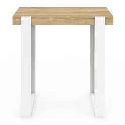 Table haute de bar PHOENIX bois et blanc 90 cm