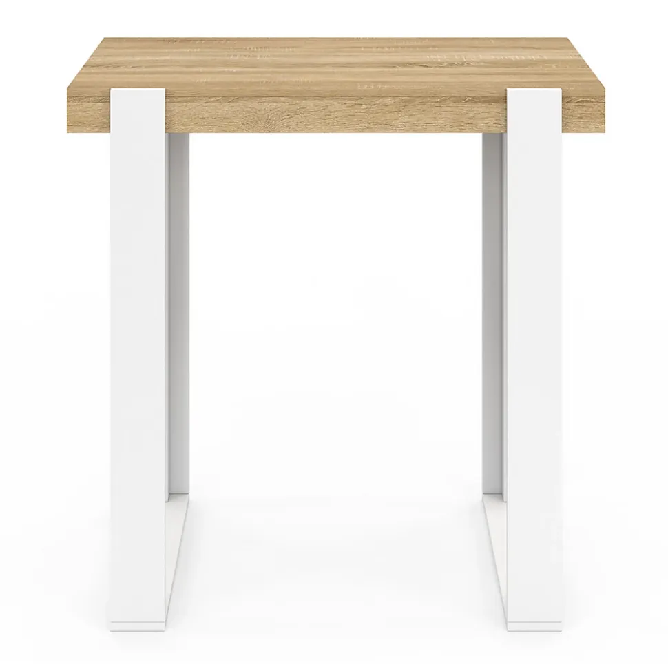 Table haute de bar PHOENIX bois et blanc 90 cm