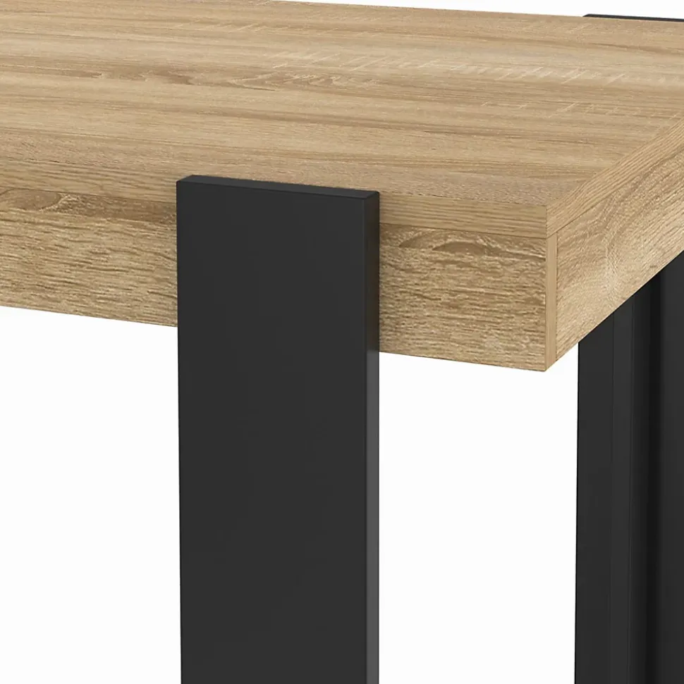 Table haute de bar PHOENIX bois et noir 90 cm