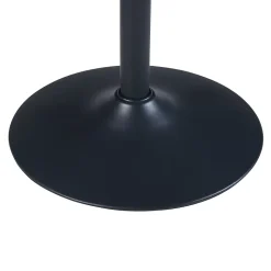 Table haute ronde Vantaa acier MDF 100 x 60 cm noir effet noyer en.casa