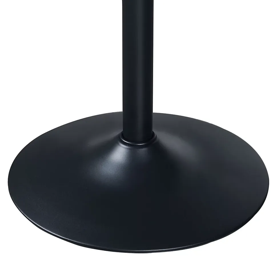 Table haute ronde Vantaa acier MDF 100 x 60 cm noir effet chêne en.casa