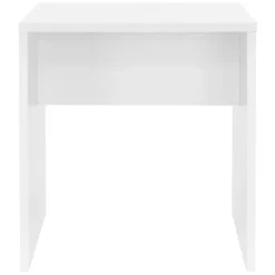 Table maquillage avec miroir et guirlande LED coiffeuse en MDF + tabouret blanc