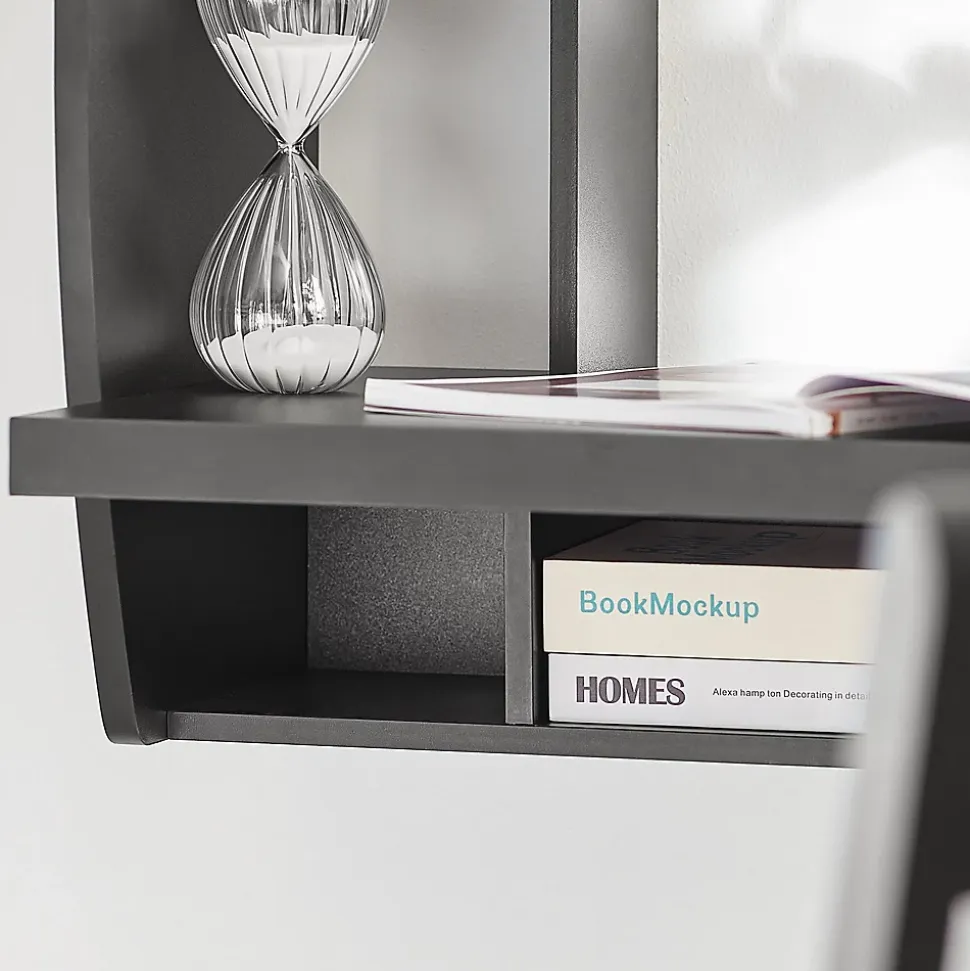 Table Murale Bureau avec Étagère Intégrée et Armoire de Rangement FWT18-Sch