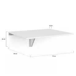 Table murale EXPRESS rabattable 2 personnes blanc L. 70 cm