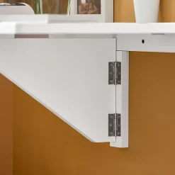Table Murale Pliante Extensible Blanc, Bureau Compact avec Gain de Place 60x40cm FWT03-W