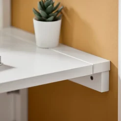 Table Murale Pliante Extensible Blanc, Bureau Compact avec Gain de Place 60x40cm FWT03-W