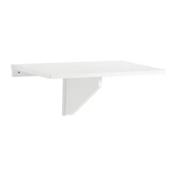 Table Murale Pliante Extensible Blanc, Bureau Compact avec Gain de Place 60x40cm FWT03-W