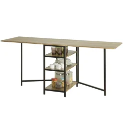Table Pliante avec 2 Abattants et 3 étagères de Rangement, FWT62-N, SoBuy