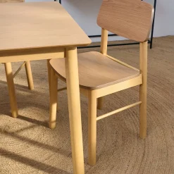Table rectangulaire en chêne L120 + 4 chaises chêne - IZIA