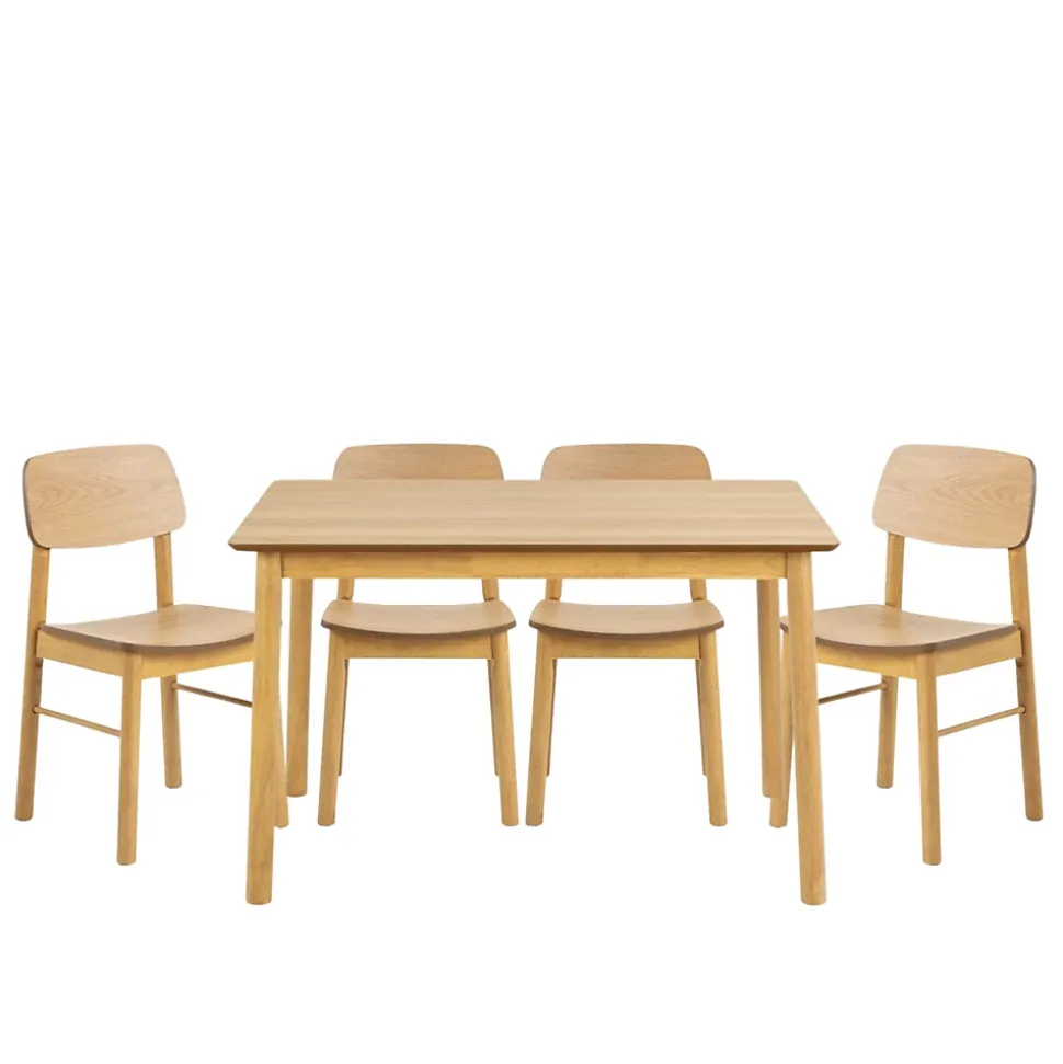 Table rectangulaire en chêne L120 + 4 chaises chêne - IZIA